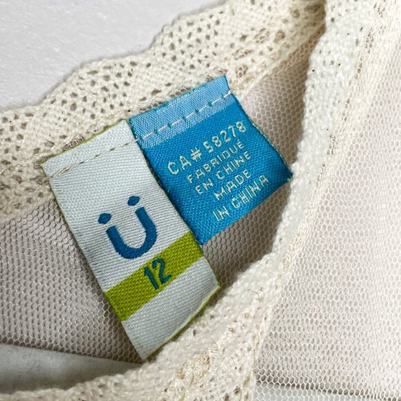 Blubyblu Girls Ivory Mesh Lace Dress Size 12‎ Vintage-Inspired Sleeveless Sheer - Picture 5 of 8